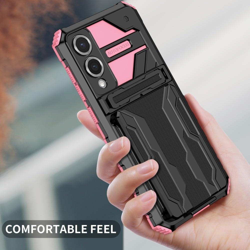 Generic Funda compatible con Samsung Galaxy S23 FE 5G (color negro: negro), a prueba de golpes, ranura para tarjetas, cubierta de silicona rígida