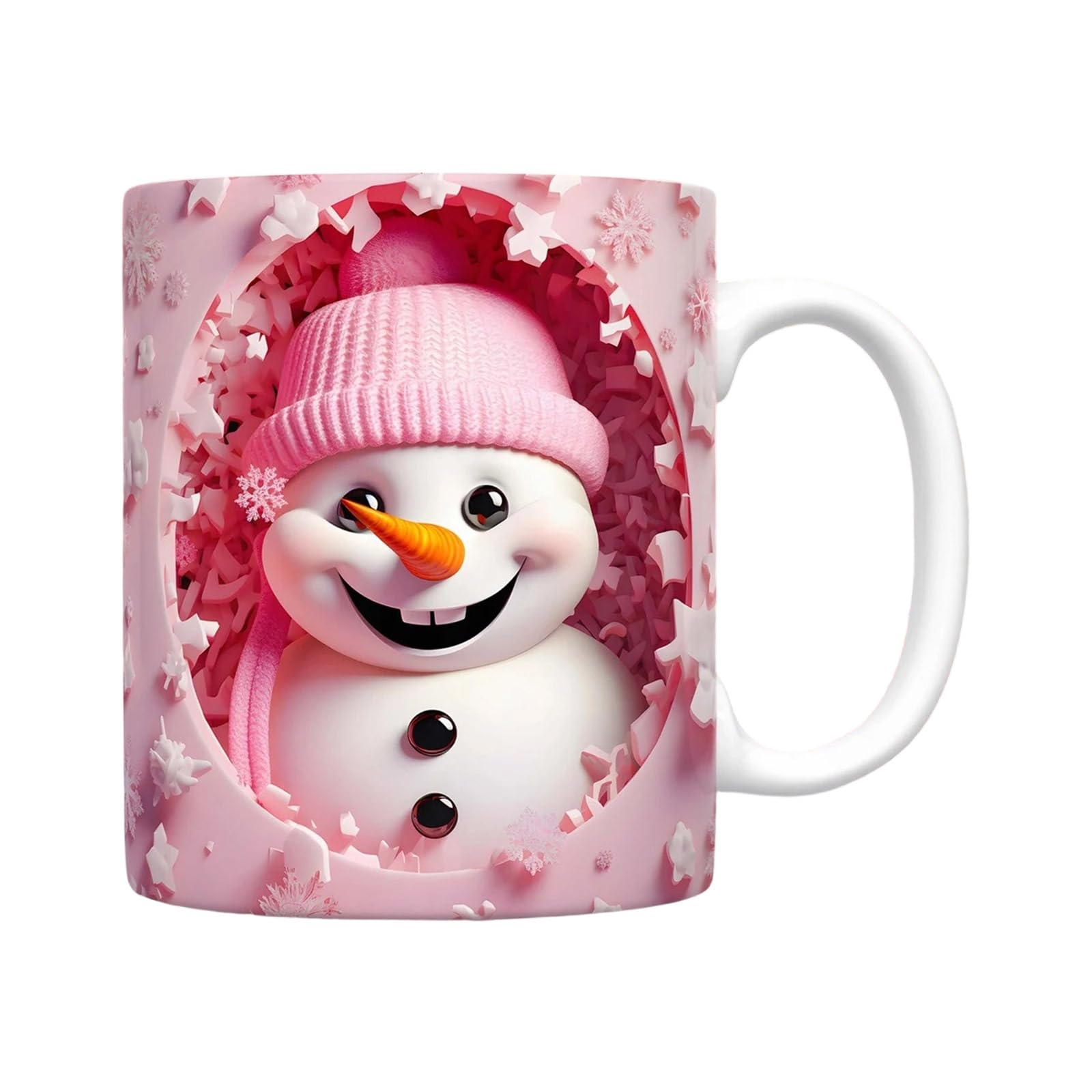 Xjdzineq Snowman Decorated Ceramic Mugs 350ml Dishwasher Safe Perfect for Teas Coffee Cocoas Snowman Christmas Ceramic Mugs