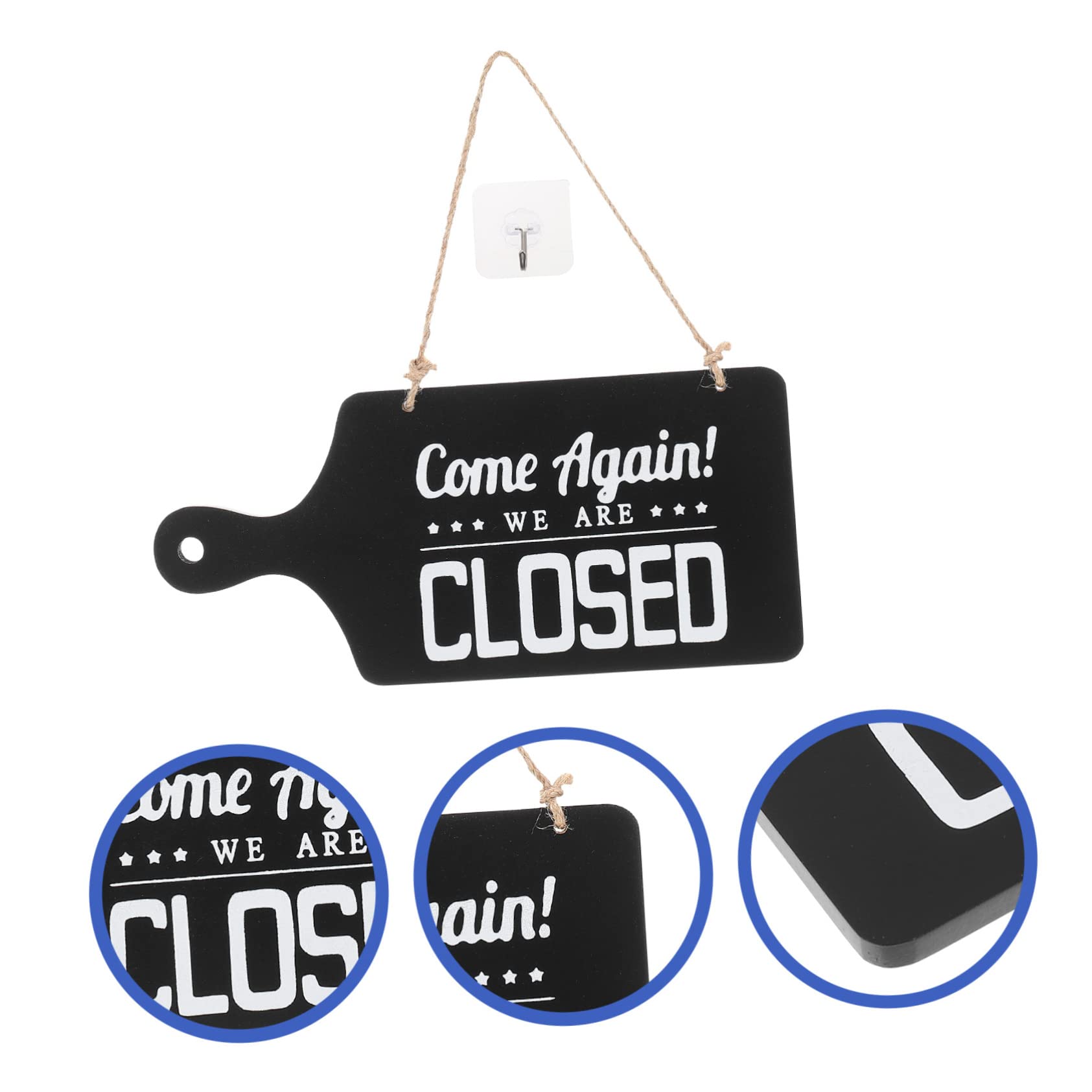Amosfun 3 Stück Doppelseitige Hausnummer Geschäftsschild LED retro offenes geschlossenes zeichen Schließen Sie Schilder für Unternehmen Bar-Schild Wir altes Türschild Türdekoration hölzern
