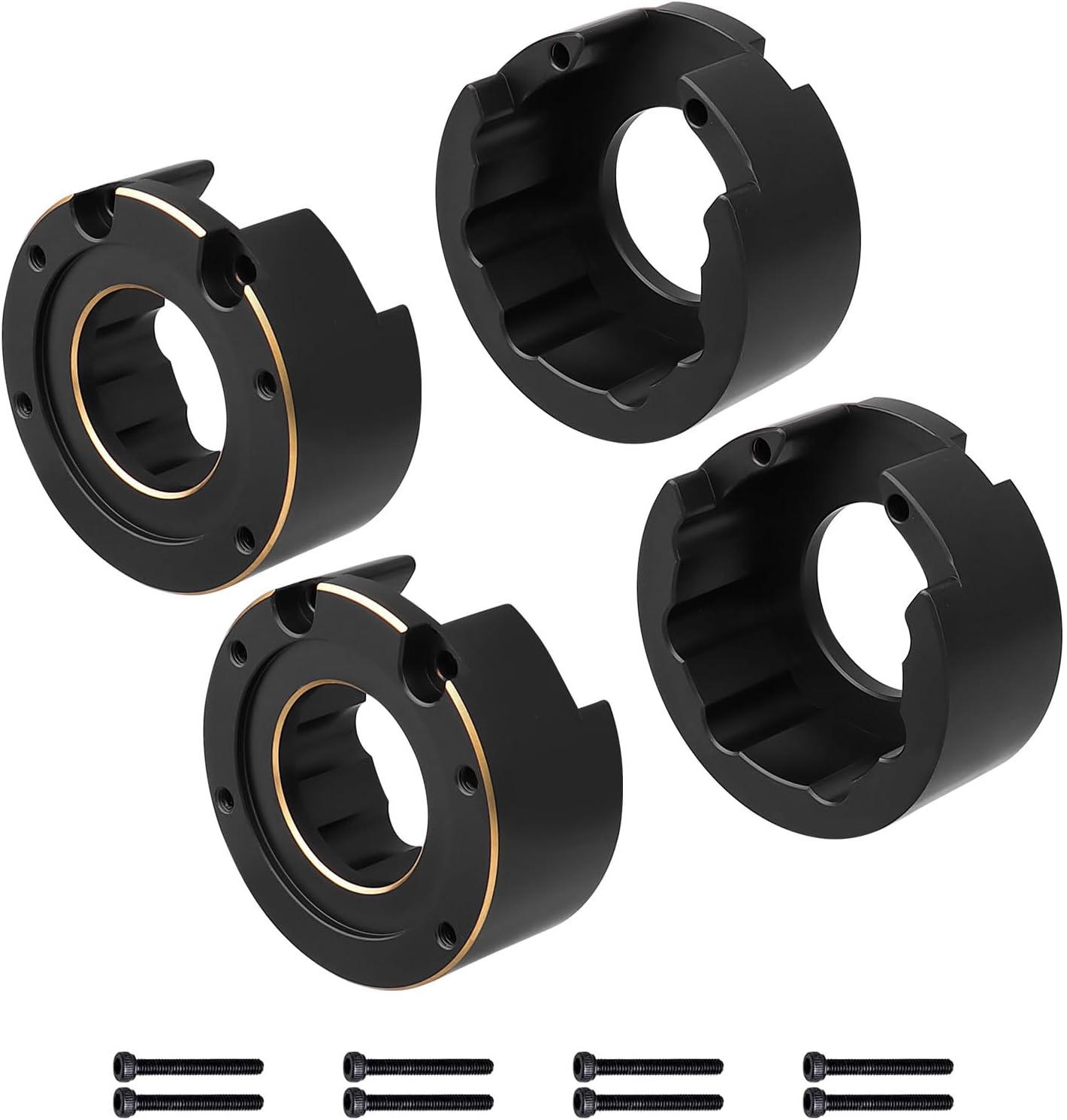 Hobbypark Front and Rear Heavy Brass Outer Portal Covers Weights for TRX4 Upgrades fit TRX-6 Crawler, 73.5g/Each (4-Pack)