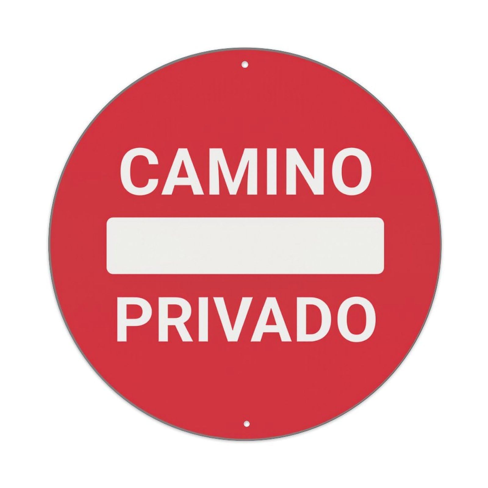 Wmlzdnwr Vintage Private Road Sign Red Circle White Text Round Tin Sign,Retro Wall Art,Metal Poster For Home, Bar, Garage, Cafe, Rustic Indoor & Outdoor Decor, 8X8 Inches