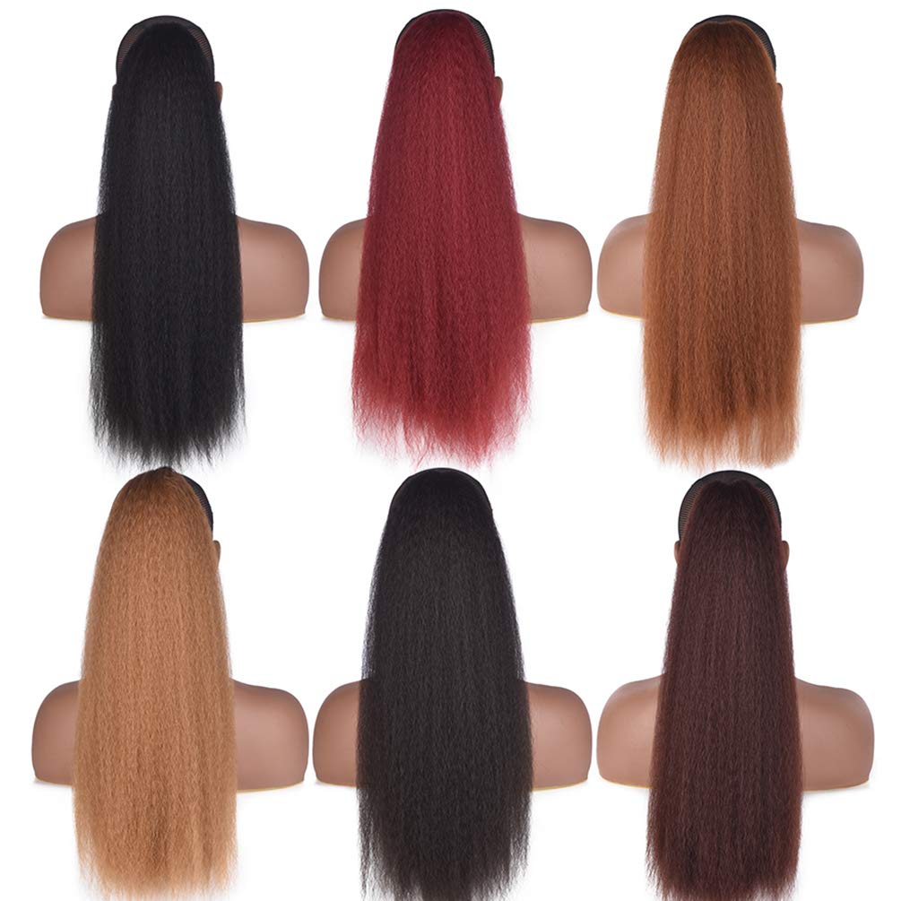 Afro Puff Kinky Straight Drawstring Ponytail Synthetic Elastic Band Pony Tail Hairpiece Extension27#