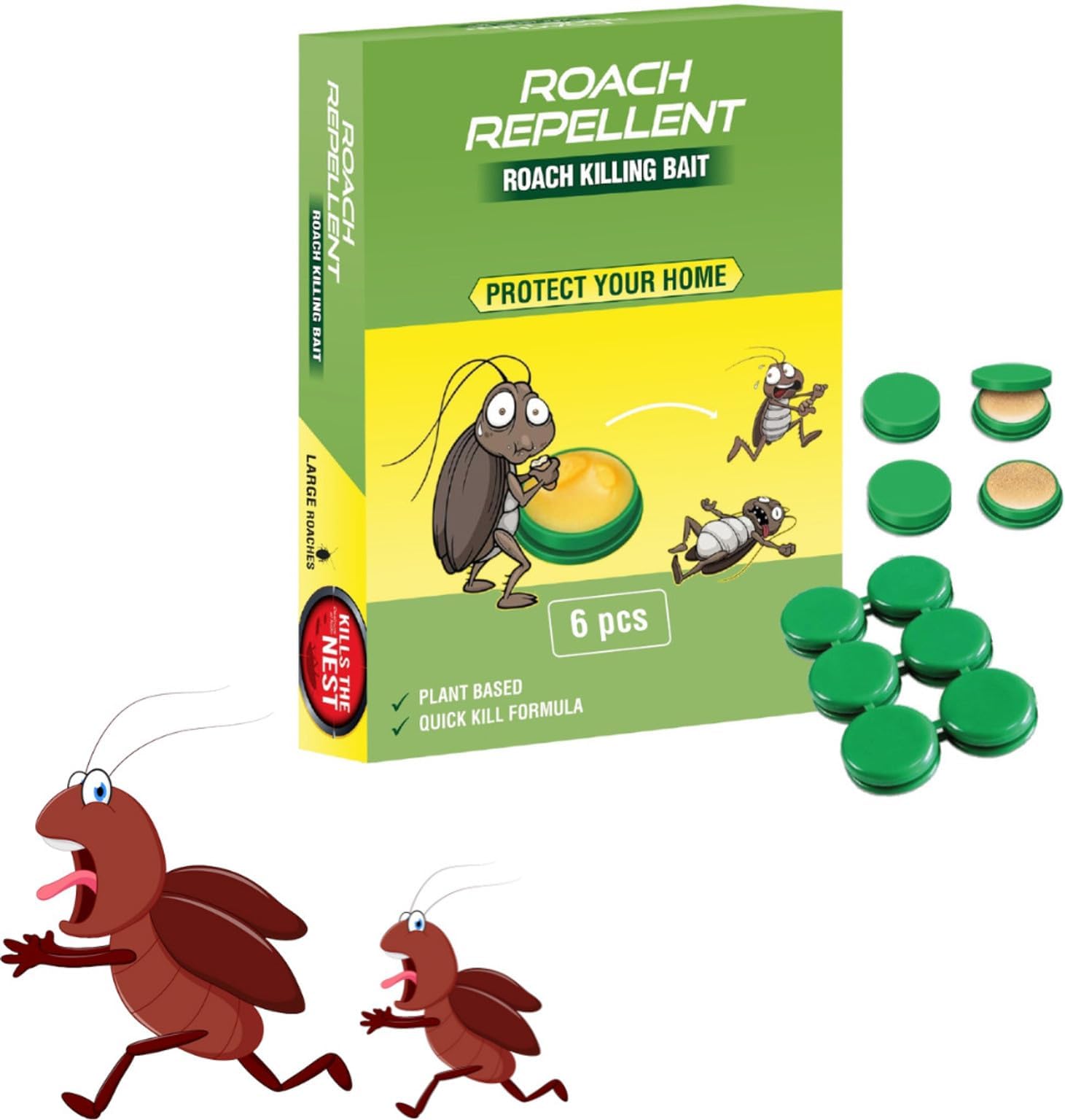 Child-Safe Cockroach Killer Gel | Roach Repellent Gel for Kitchen, Cabinets, Bathrooms & Home Pest Control | Easy-to-Apply Formula | Packs of 2 X 6 pcs-image-32
