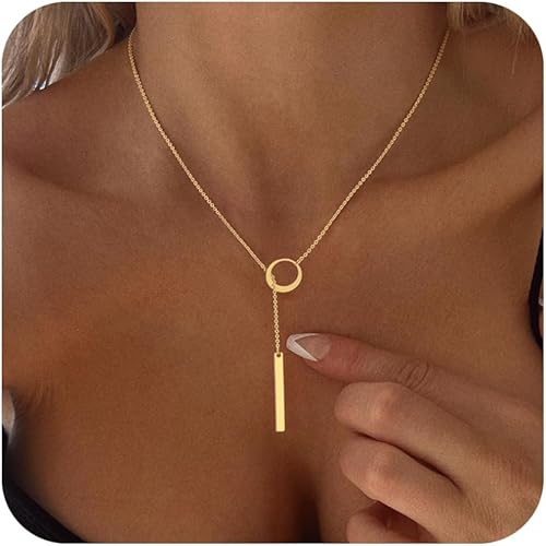 BERISO 14K Gold Necklace for Women with Diamond Pendant Necklace– Elegant Dainty Pearl Jewelry Everyday Luxury