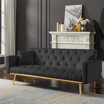 Convertible Folding Futon Sofa Bed, Sleeper Couch for Compact Living Space
