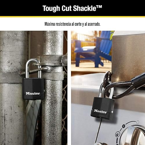 Miniatura 3 de Master Lock Magnum Candado para Exteriores de Servicio Pesado con Llave, Cuerpo Resistente a la Intemperie y Grillete Resistente a Cortes hacen que