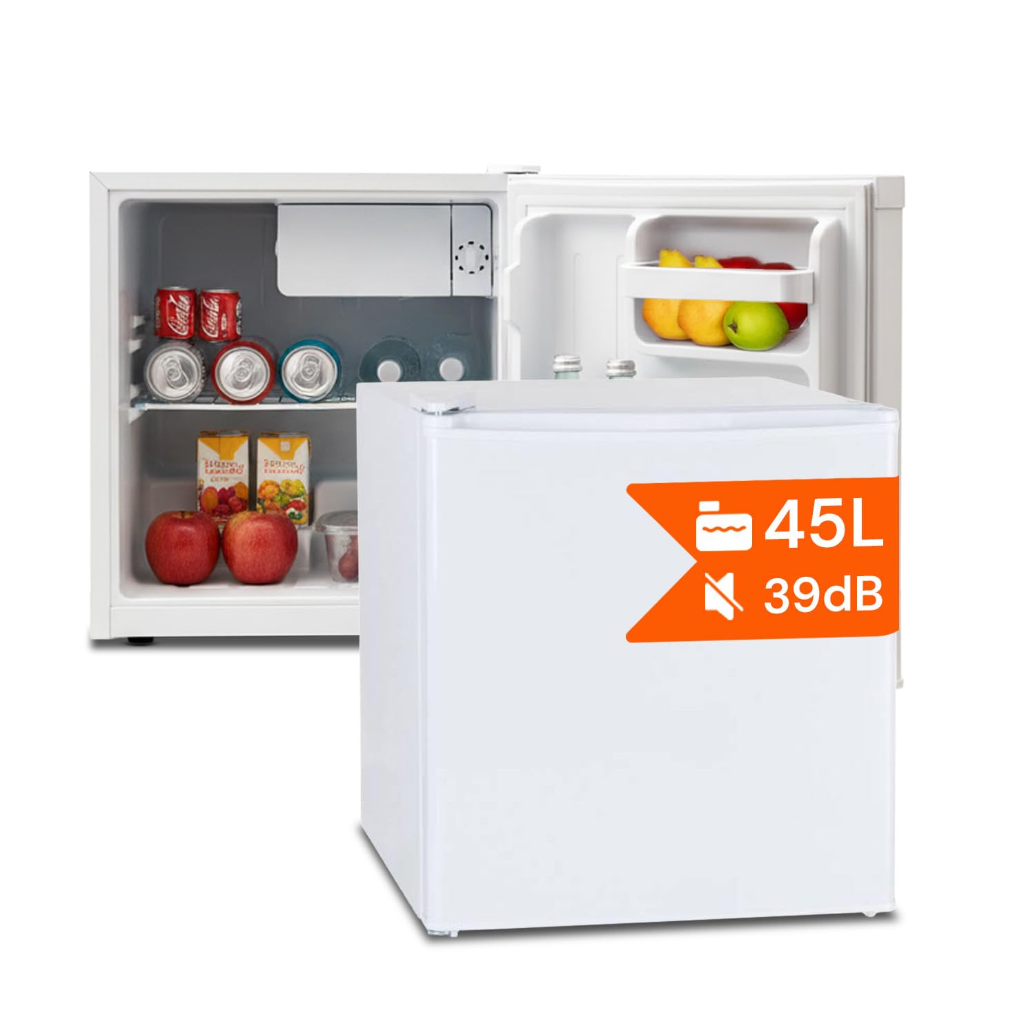 Avilia - Mini Frigo da Banco 45L con Vano Refrigerante e Porta Reversibile – Frigorifero Piccolo Compatto e Silenzioso per Ufficio, Camera o Spazi Ridotti
