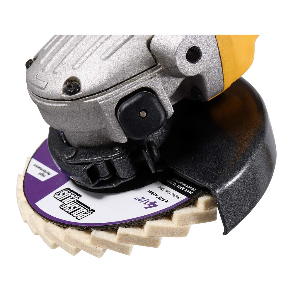 BHA Polish Plus Felt Flap Disc for Polishing and Buffing, 4.5" x 7/8" - 5 Pack
