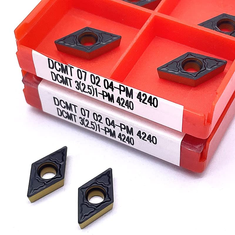 10pcs DCMT070204 PM 4225 Carbide Turning Inserts, Metal Milling Tool Lathe Replacement Inserts