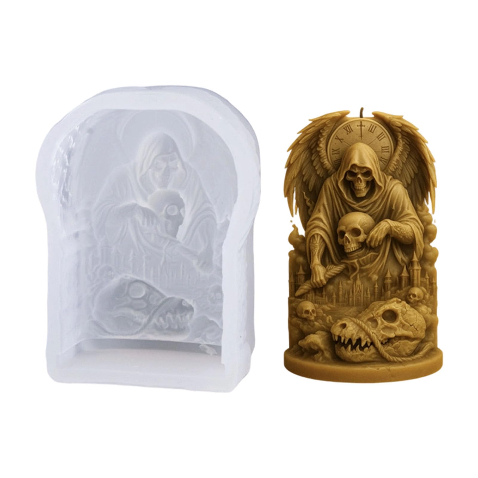 COOLHOOD Silicone Figurine Casting Mold for Resin Plaster Wax, Flexible Single Cavity Mold for Home Statue Projects Figurine Casting Silicone Statue Resin Plaster Wax Craft Easy Release Relief Home