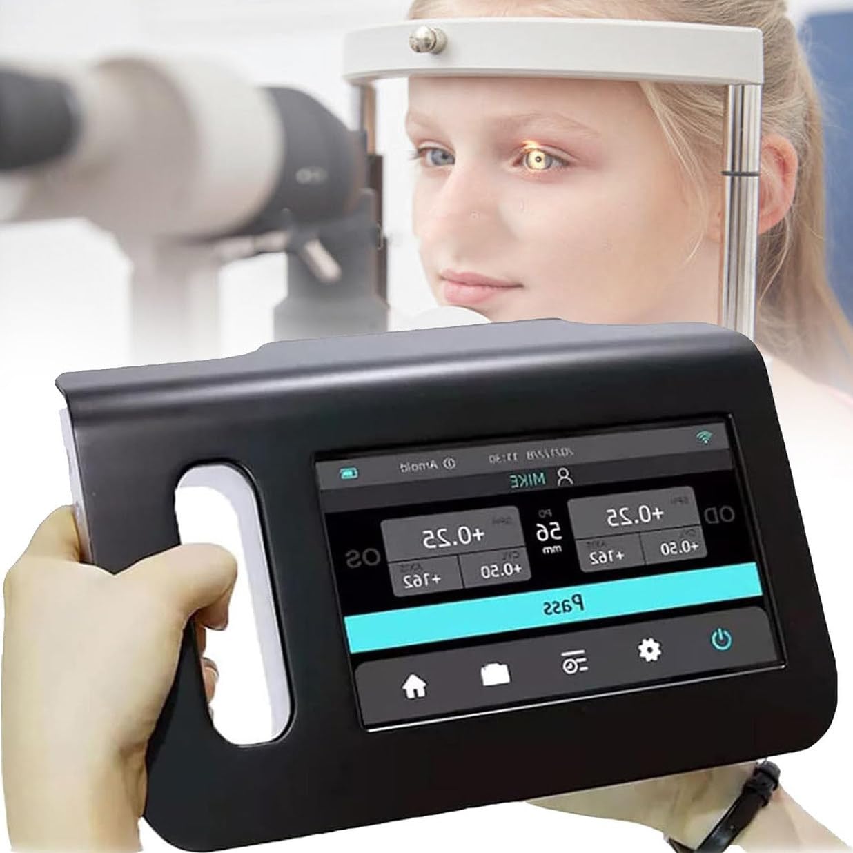 7-Calowy Okulistyczny Skaner Wzroku Z Ekranem Dotykowym Lcd, Urządzenie Do Badania Wzroku, Przenośny Autorefraktor, Odległość Pomiarowa 98 Cm, Oś 0-180°, Do Optycznego Sprzętu Okulistycznego