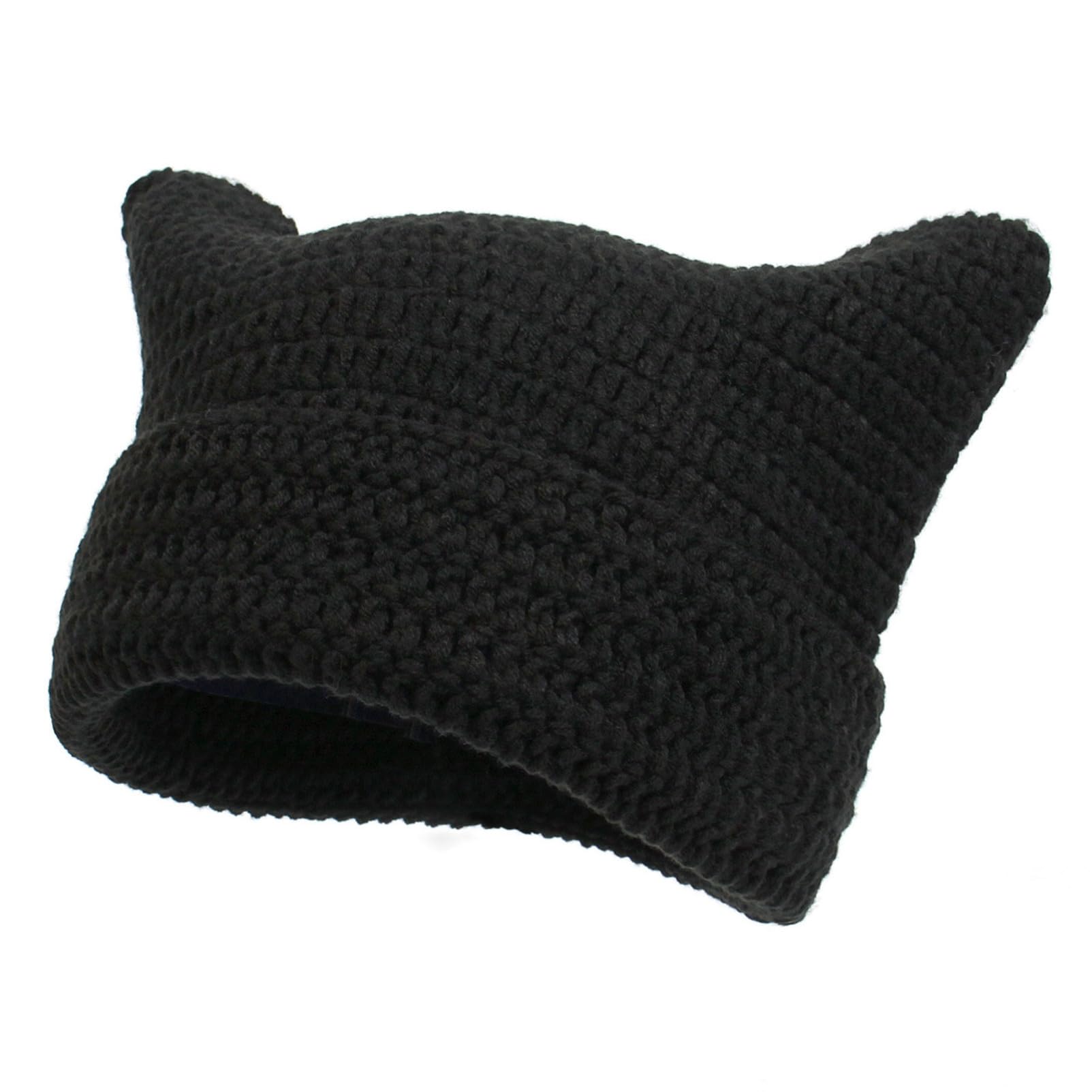 Cute Cat Ear Crochet Hat Striped Beanie Y2K Gothic Knitted Hat Beanie Grunge Accessory for Outdoor Travel Streetwear