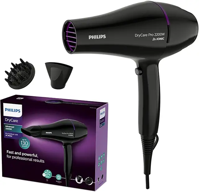 Secador de Pelo Philips Pro AC 2200W con Cuidado Iónico y ThermoProtect