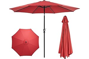 9 ft Red Patio Umbrella: Sweetcrisp's Oasis of Sun Protection