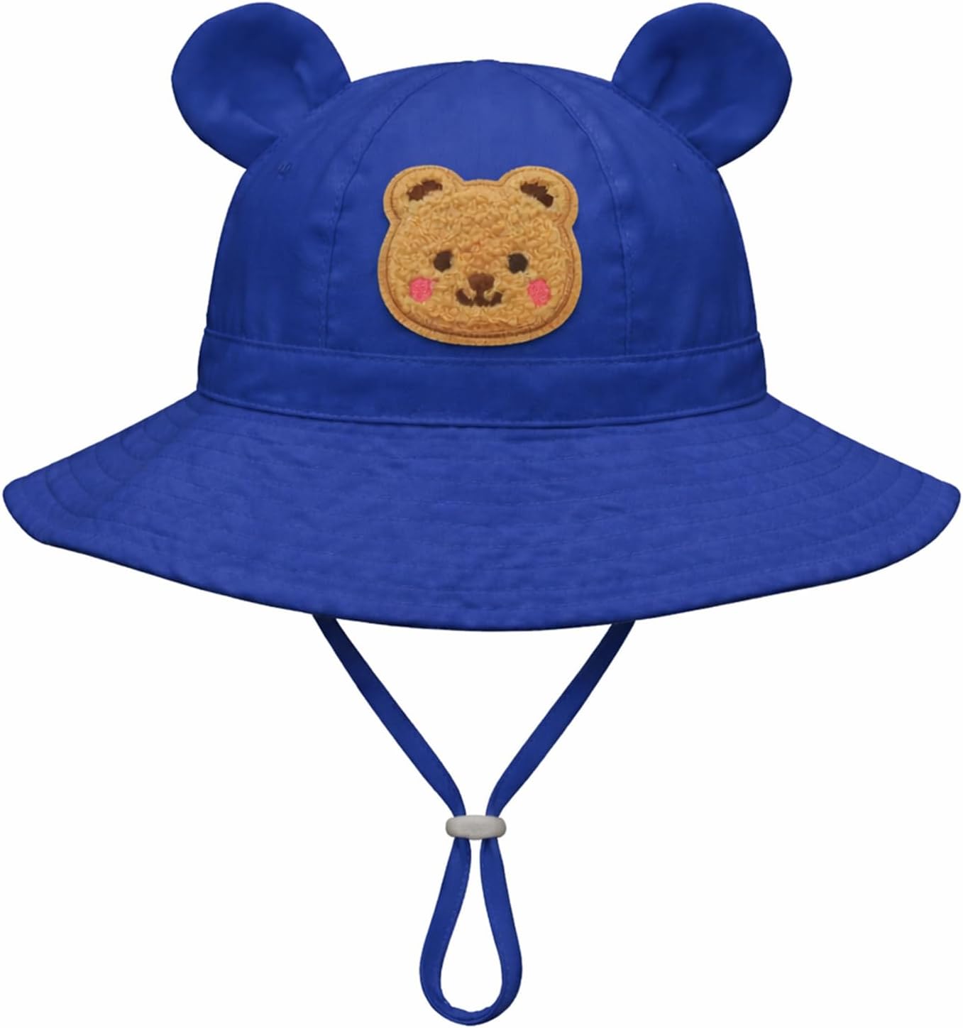 Baby Toddler Sun Hat Wide Brim Baby Bucket Hats with Bear Ears Infant Beach Hat, Bear Face Sun Hat for Toddlers Summer 0-4T