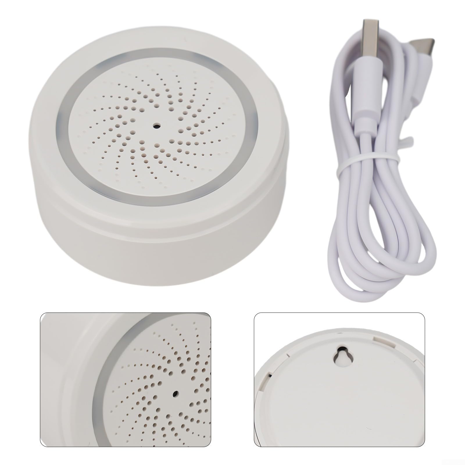 Alarme WiFi pour Tuya, sirène avec capteur de température et d'humidité, alarme de volume réglable, alarme contrôlée pour l'application pour Tuya Smart