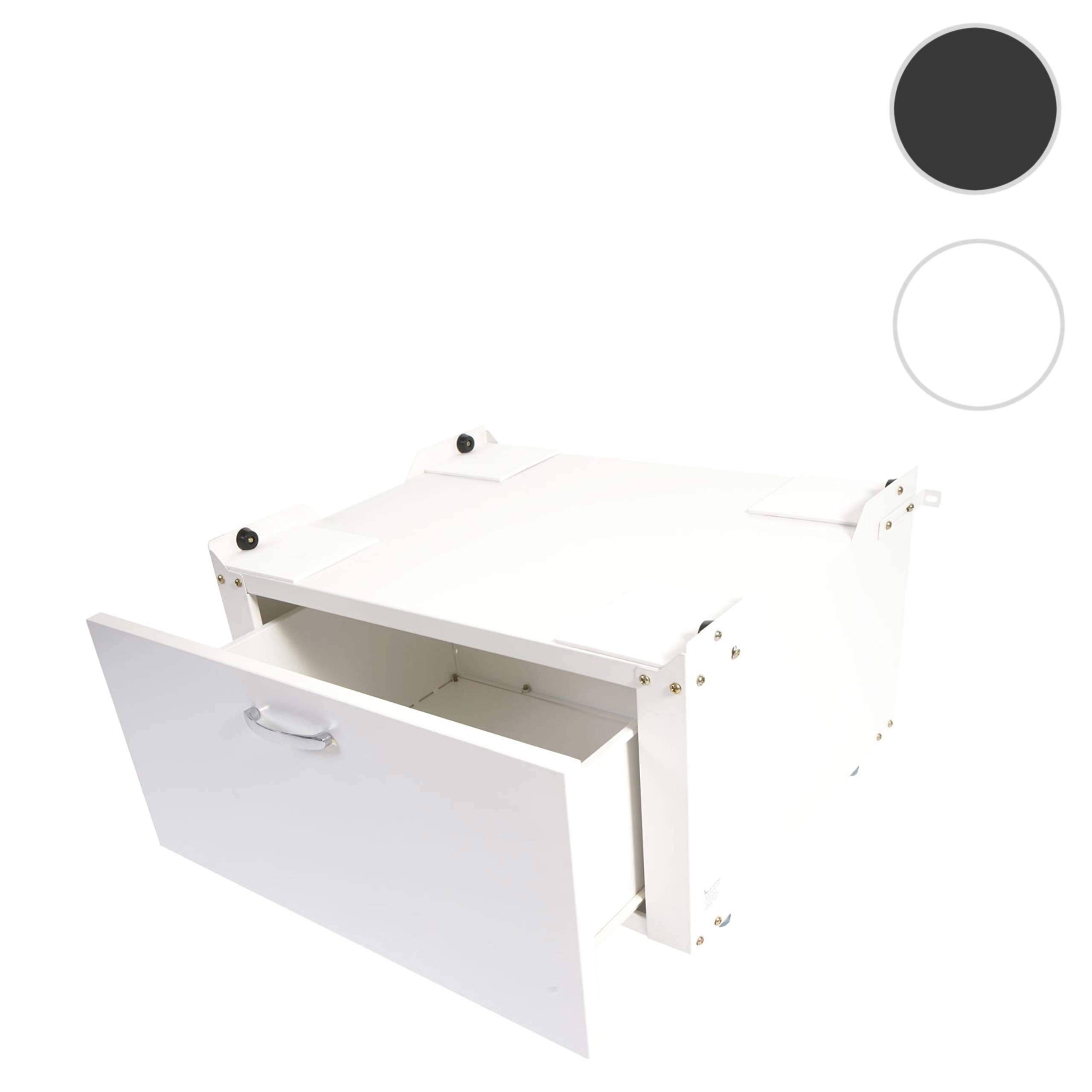 Mendler Waschmaschinenunterschrank HWC-E50AM Schublade 33x61x52cm - weiß | Sockel, Podest, Erhöhung, Untergestell
