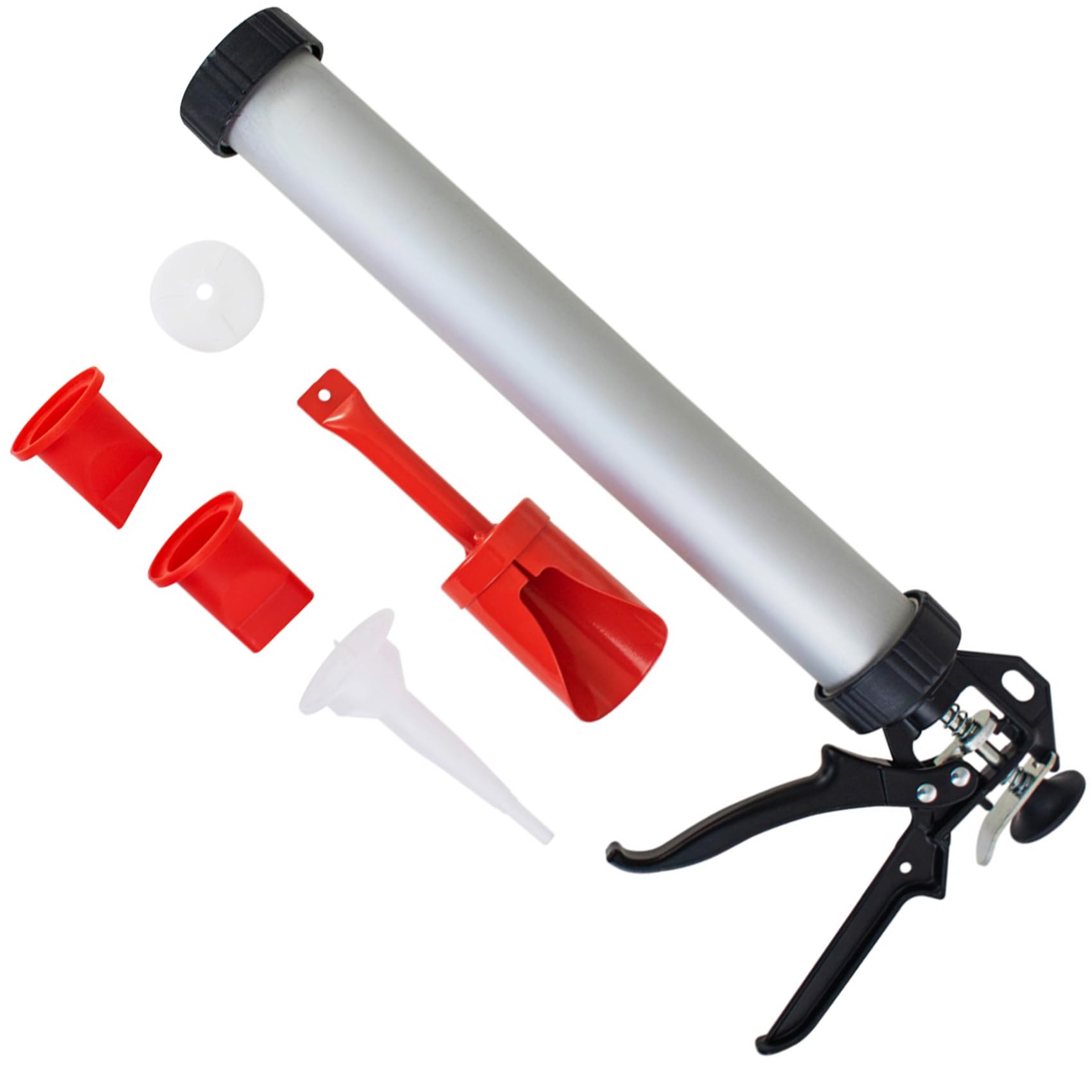Professional Mortar Pointing & Grouting Gun Set DIY Heavy Duty Bricks Paving Slabs Cement Tile Sealant Caulking Assorted Interchangeable Nozzles Hand Tools UK FREE P&P