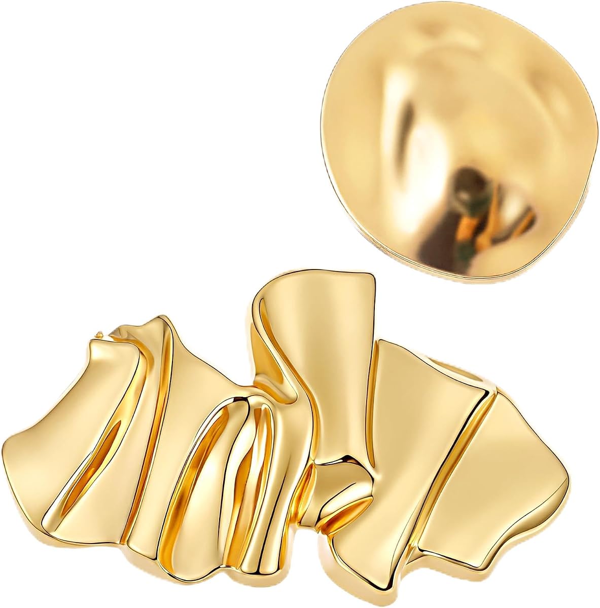 2Pcs Irregular Metal Brooches Brooches and Pins for Women Men,Gold