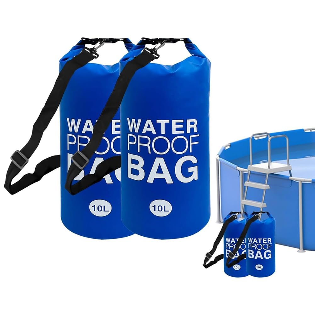 Lot de 2 poids pour escaliers de piscine surélevés, sacs imperméables pour marches de piscine 10 L x 2 pièces Bleu