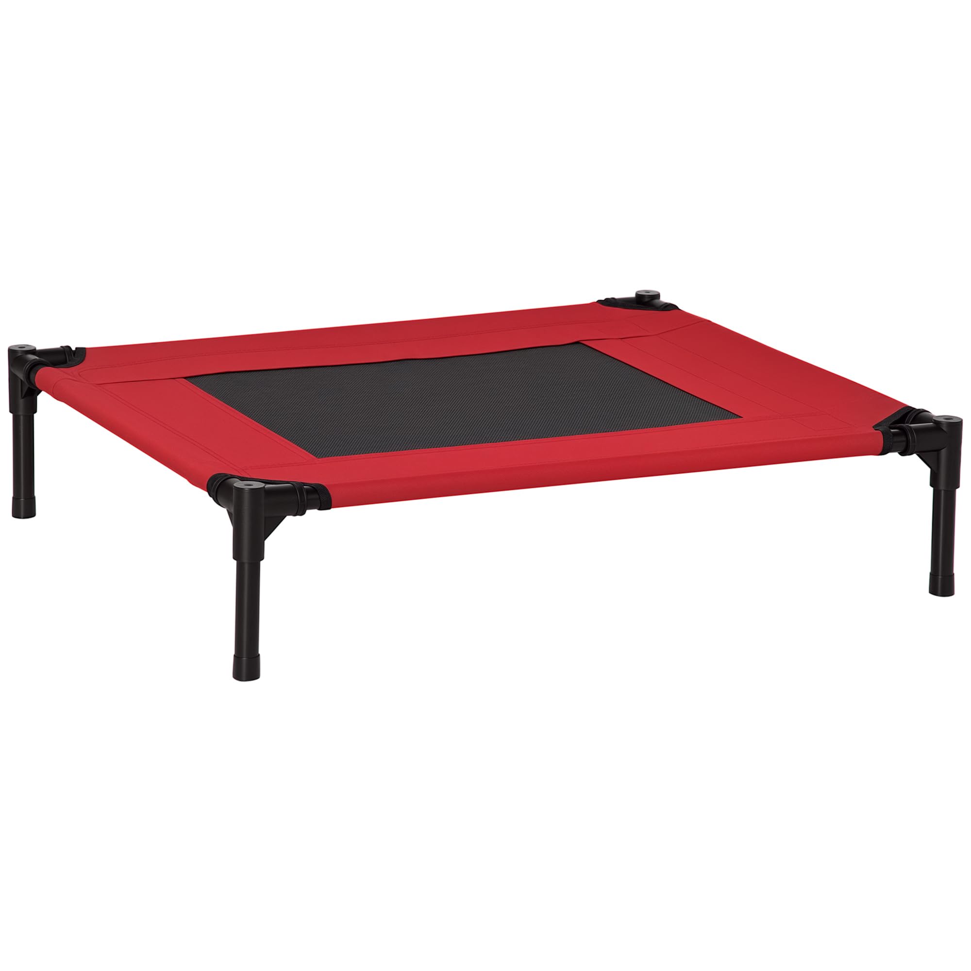 Lit surélevé pour chiens et chats PawHut canapé de jardin respirant Oxford rouge 76 cm