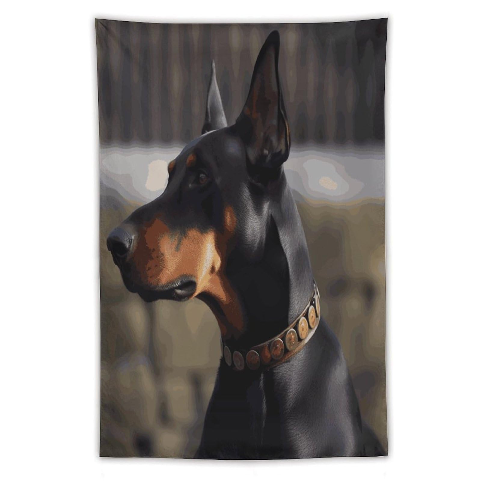 MUSM Doberman Tapestry with Installation Kit Personalized Wall Tapestry Aesthetic Tapestries Backdrop Banner Wall Art Hanging Decor for Home Picnic Beach Blanket 40"x60"
