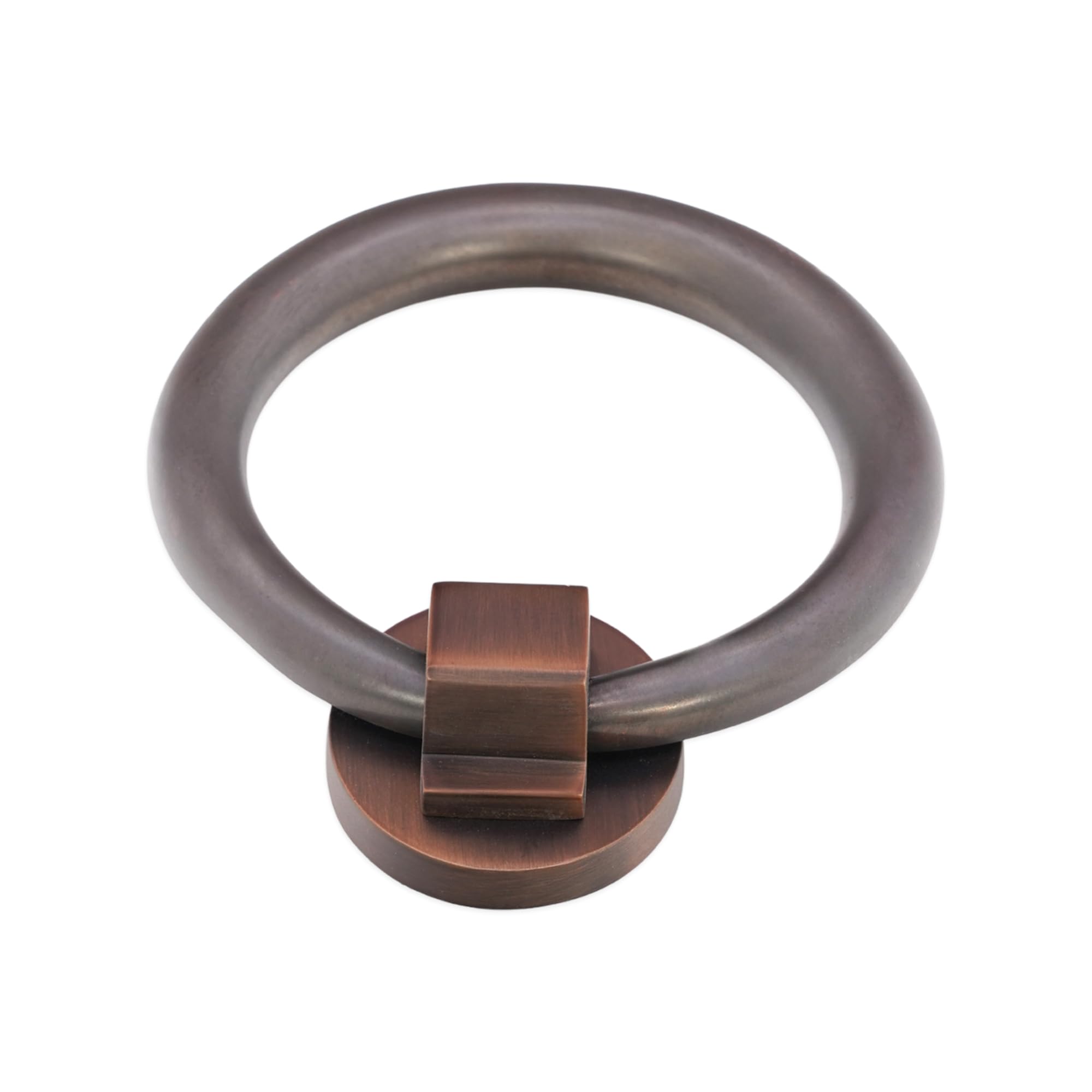 Infinity Decor Battente ad anello in ottone massiccio da 110 mm, finitura bronzo invecchiato, di alta qualità, per ingresso e porta d'ingresso