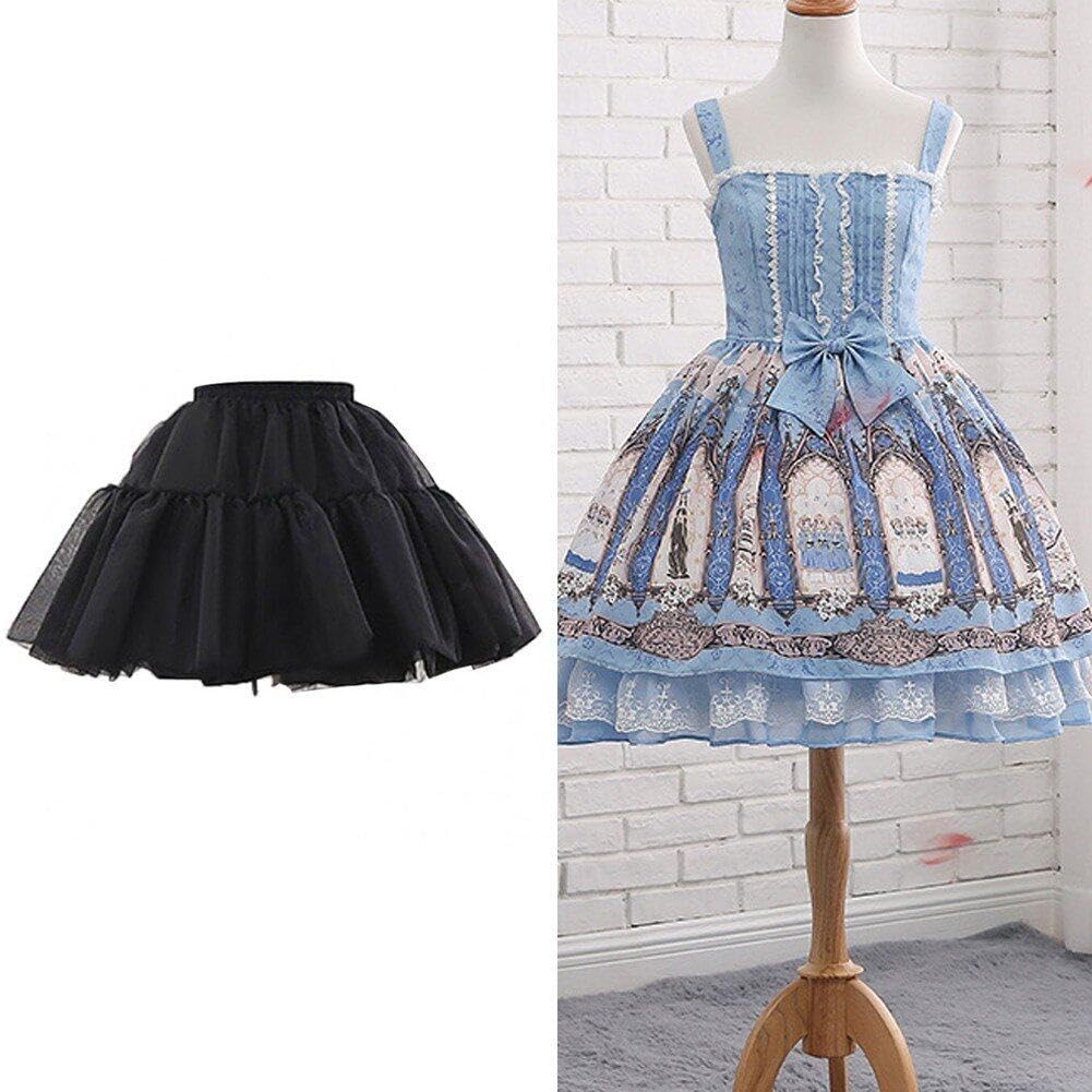 Gonne per Abito Lolita Sottoskirt Tulle Abito Sottovedina Cosplay Pettiskirt Gonna a Strati Gonna Bolle Femminile