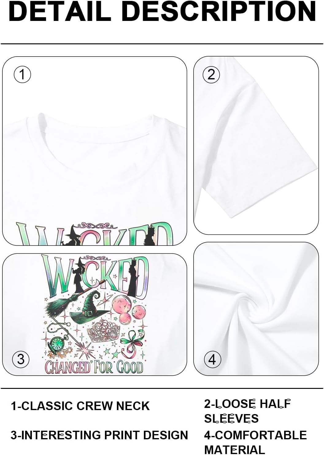 Musical Shirt Women Witch and Princess Changed for Good Shirts Musical Movie Fan Gifts Tee Casual Short Sleeve Tops - Image 6