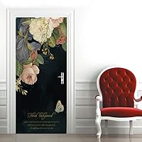 Vista 11 de Adhesivos 3D para puerta, murales para despegar y pegar, diseño de flores, autoadhesivas, removibles, de PVC, impermeable, póster para dormitorio