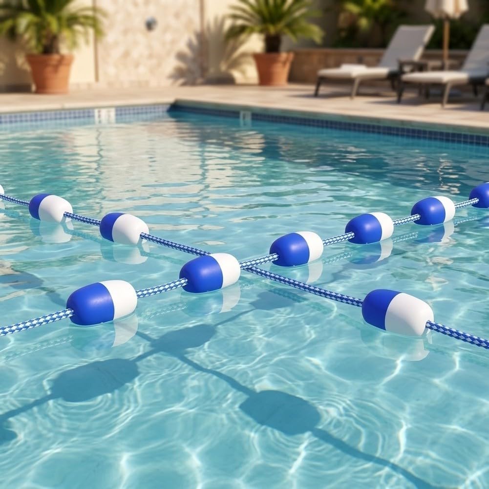 Corde Flottante Piscine 10m Bleue pour Extérieur
