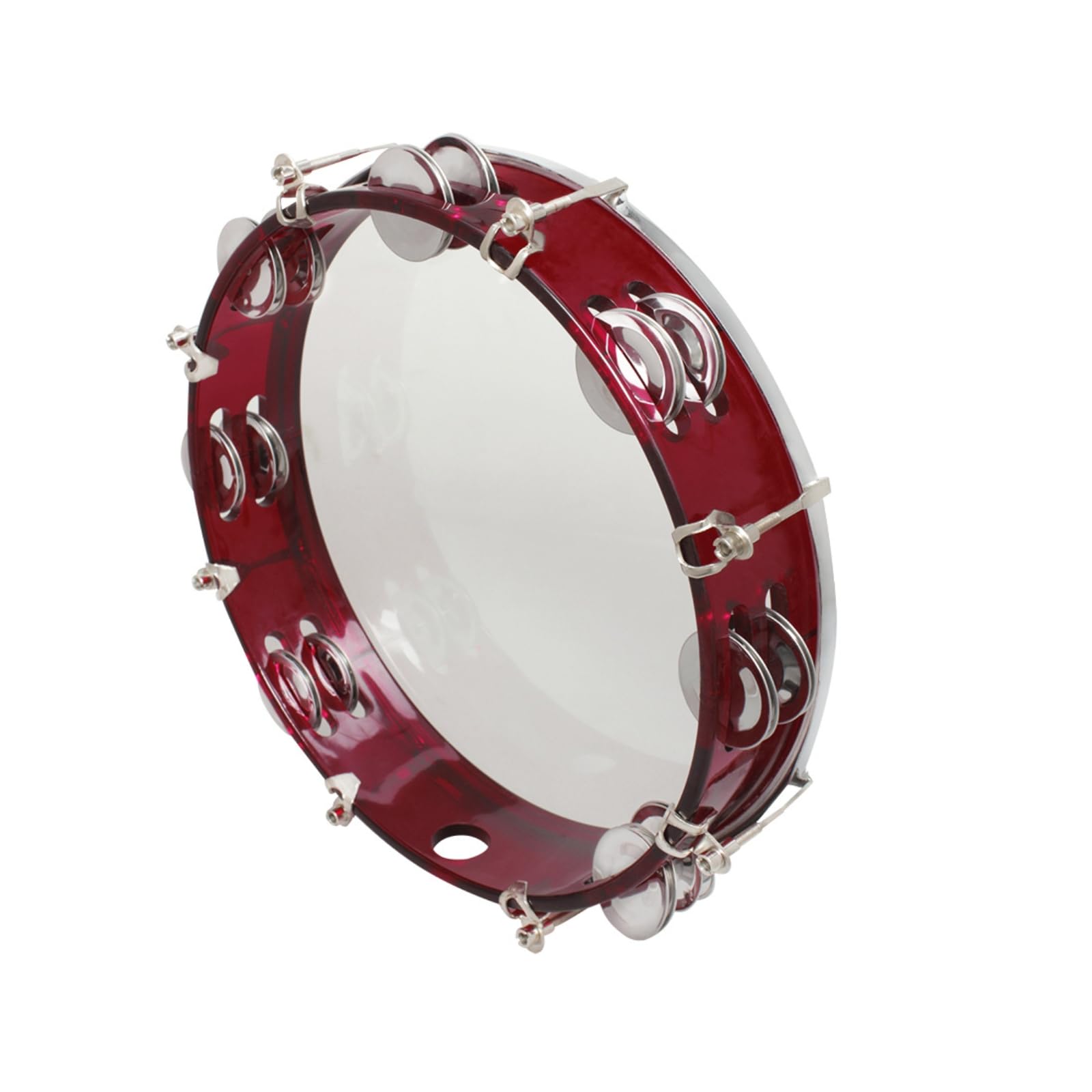 Colcolo Pandereta Infantil Tambor de Mano Percusión con Sonajas Ajustable con Llave Sonajas Metálicas Sonido Brillante y Preciso Adecuada para Educación