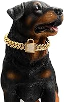 Vista 2 de Collar de cadena cubana dorada para perro, cadena de eslabones de acero inoxidable sólido, collar grueso para mascotas, collar para perros pequeños