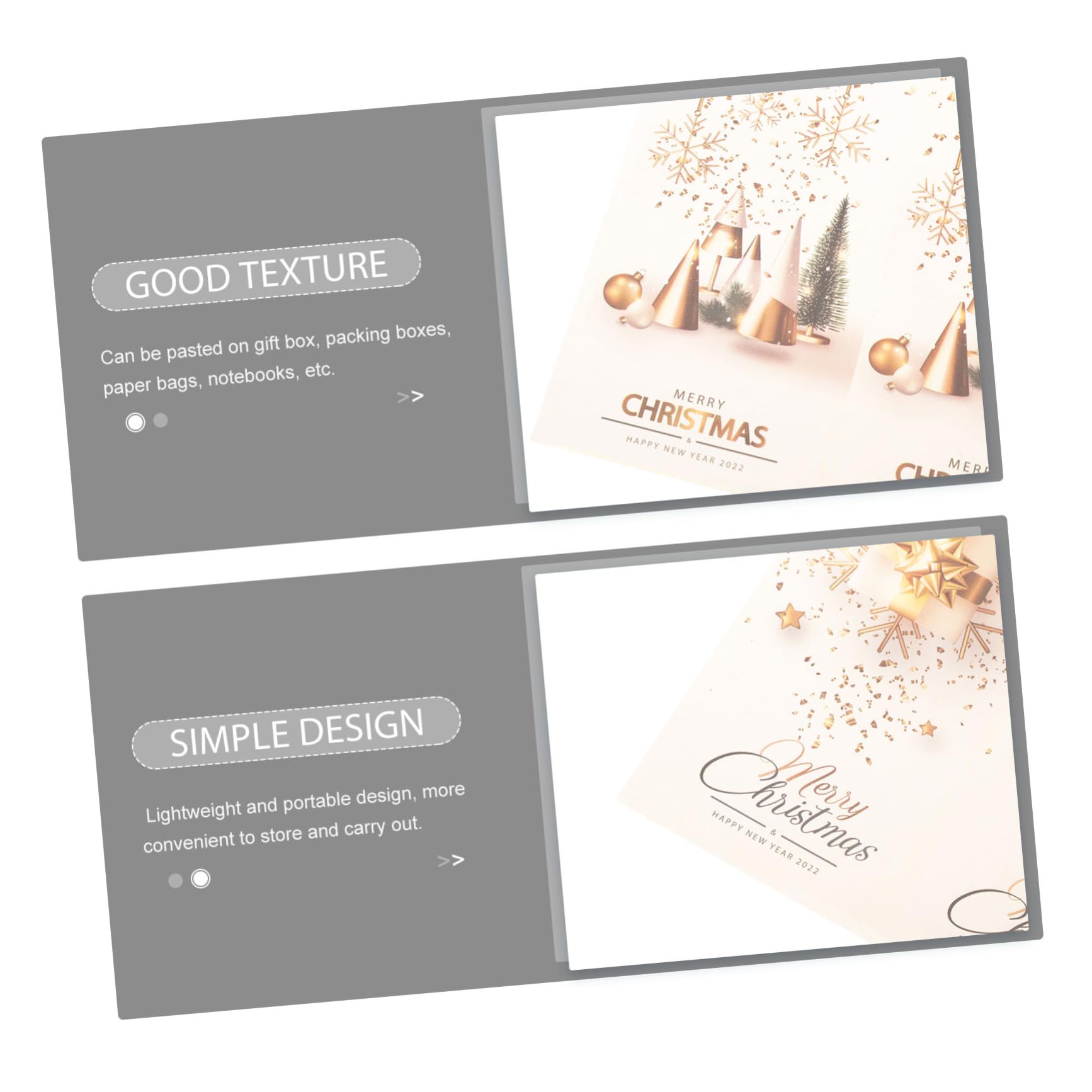 TEHAUX 250pezzi Adesivi Decorativi Natalizi Per Scatole Stickers Rettangolari Per Regali Facili Applicare Per