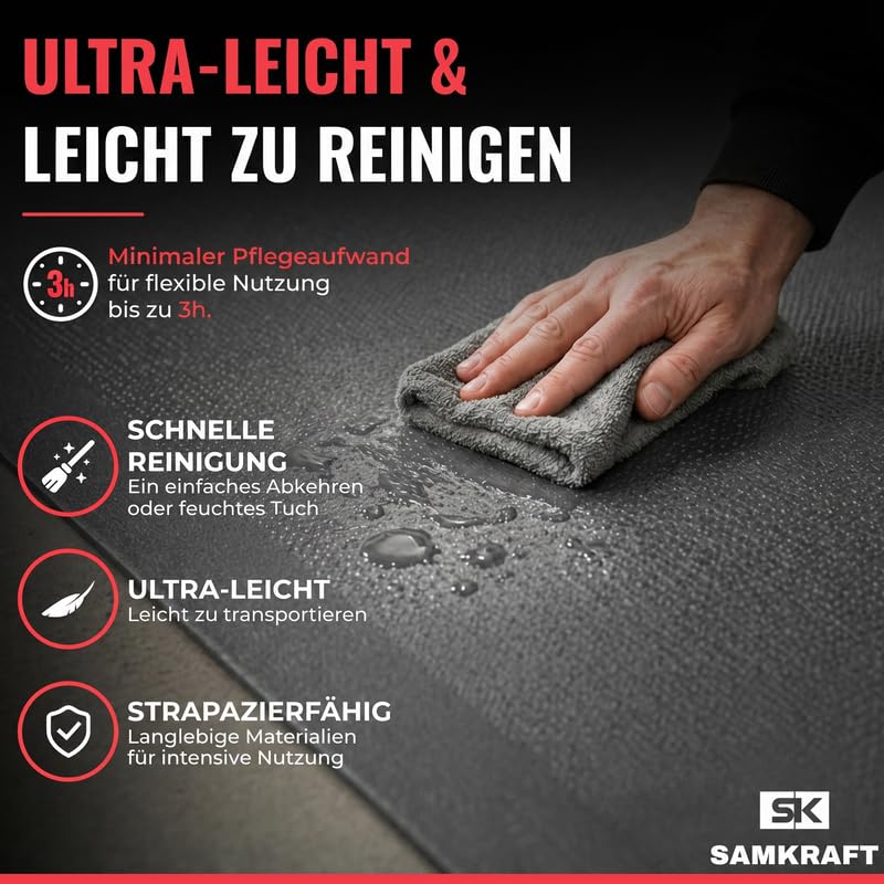W1 Tapis Anti-Fatigue Industriel 9,5mm d'Épaisseur - Tapis Ergonomique Travail Debout, Mousse Haute Résilience pour Usine, Atelier et Caisse - Gris - 91 cm x 250 cm