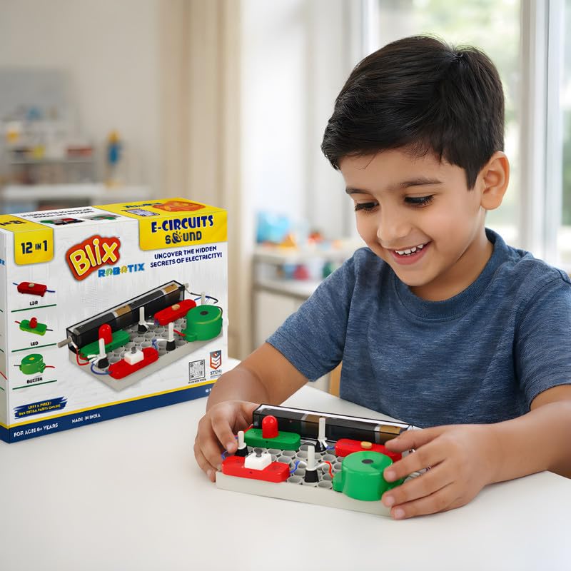 Image of Blix E-Circuits Sound, STEM Robotics Toy with 18 Components for Kids Aged 8+. Educational Robotic to Teach How Sound-Based Circuits Work
