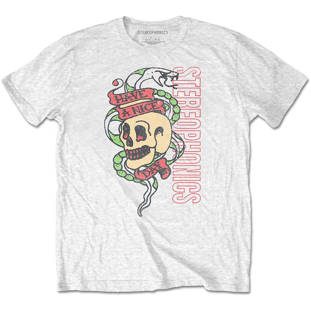 Stereophonics 'Have A Nice Day Snake' (White) T-Shirt (x-Large)