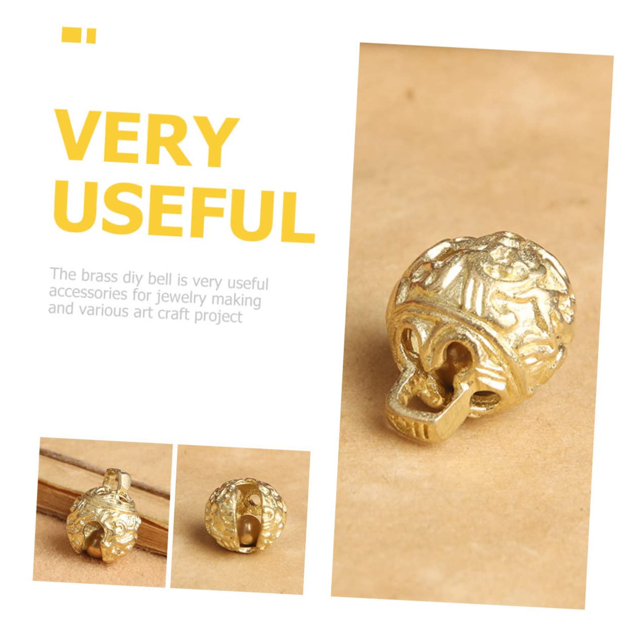 MAGICLULU 10 Set Piccolo Portachiavi Arredamento Campanellini Per L'artigianato Natale Campane in Miniatura Per L'artigianato Campana Sospesa Ottone Golden 10 Pezzi * 10