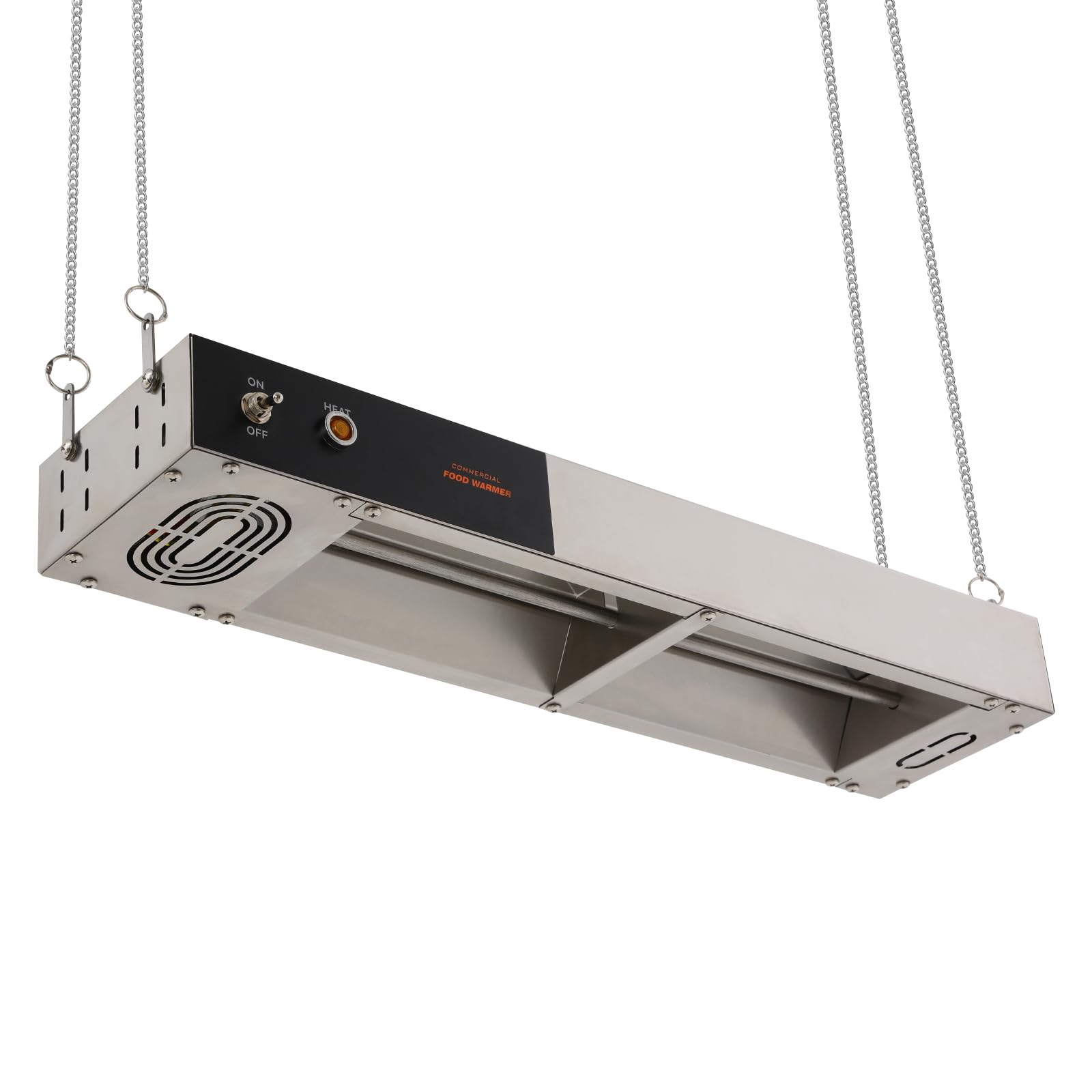 Lámpara de calor para cocina, calentador de alimentos, 750 W, acero inoxidable, temperatura 30 – 50 ℃, mantiene la superficie caliente 5 x 3 m, altura ajustable, para mantener la comida