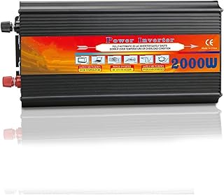 Inversor casero de la Vivienda 2000W del Negro de la exhibición del LCD del zócalo Dual de la Fan Dual (Size : 24V 110V)