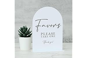 Elegant Acrylic Favors Sign with Graceful Stand
