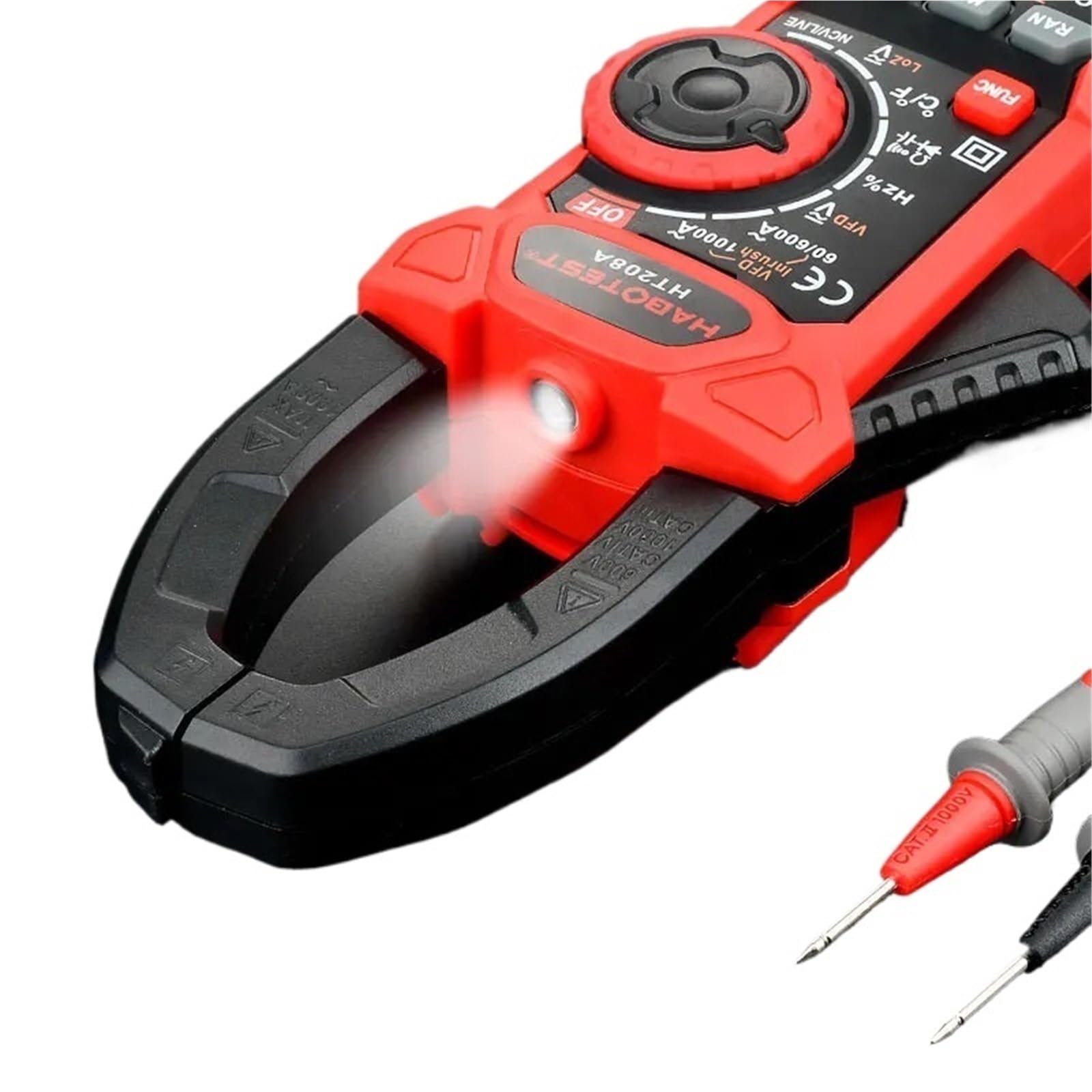 Pinza amperimétrica digital HT208 206 Pro, 1000 A, 1000 V CA, pinza amperimétrica de verdadero valor eficaz, amperímetro, voltímetro, VFD, REL, ohmios(HT206A 600A Basic)