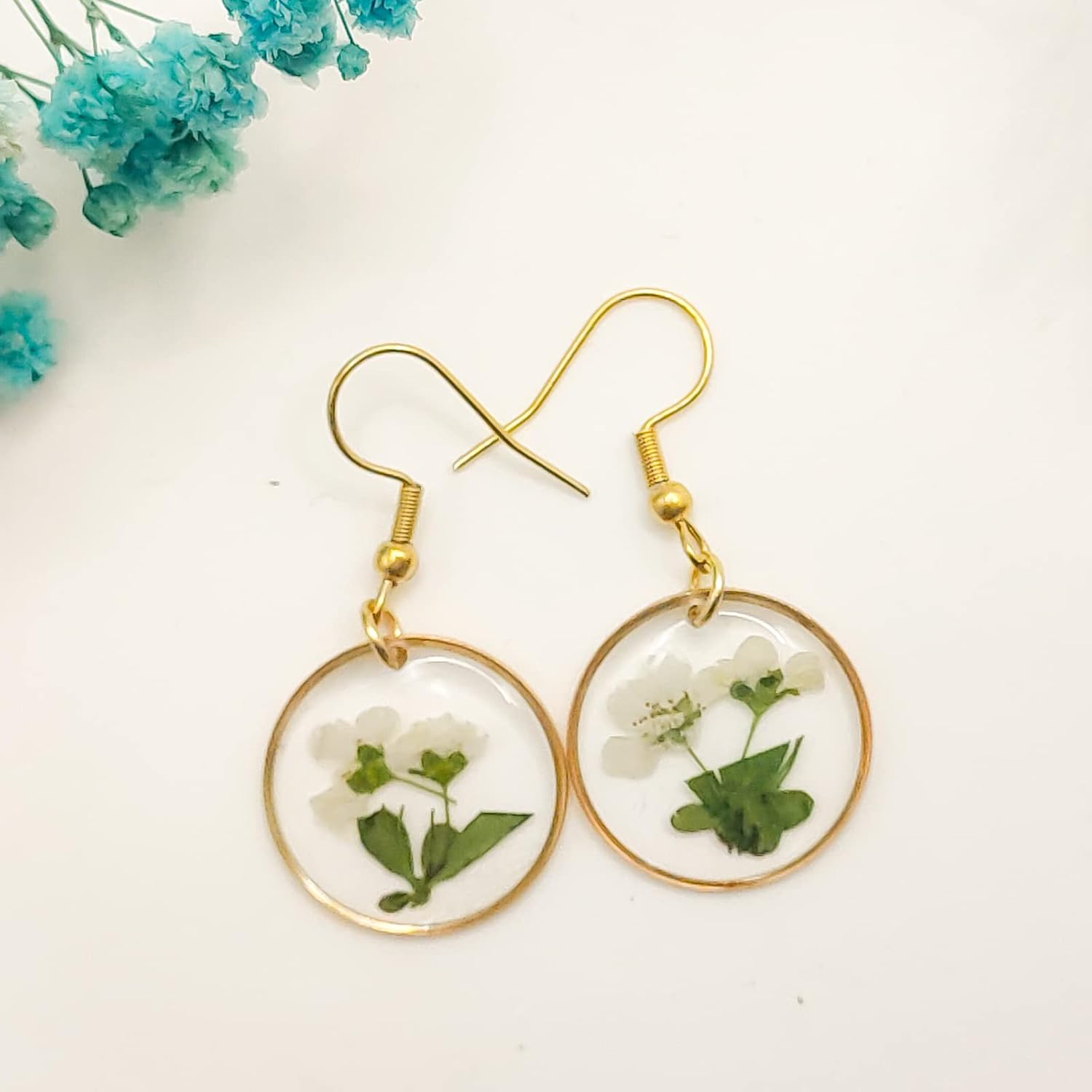 Handmade Pressed Flower Earrings for Women - Image 5