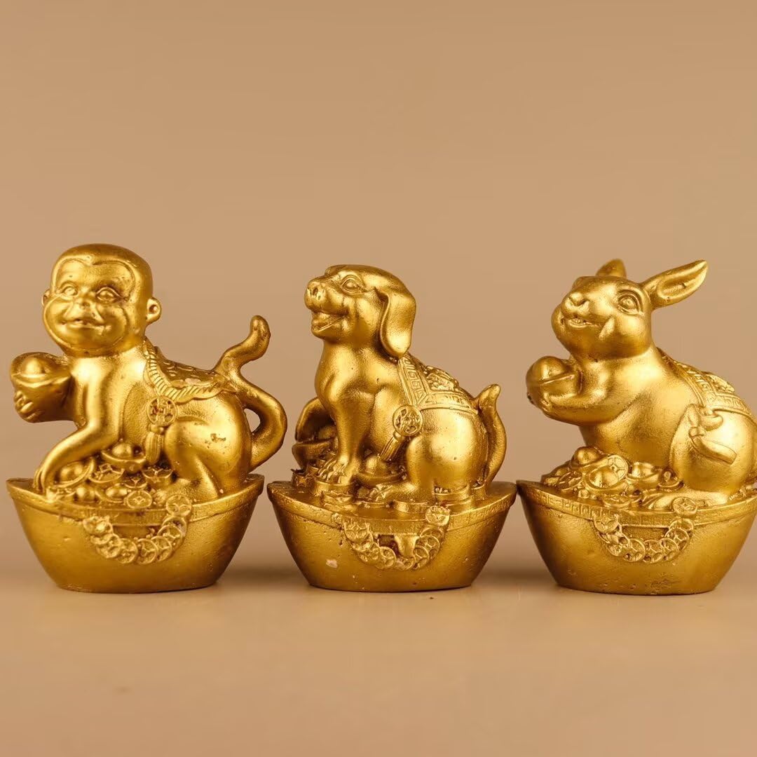 Dekoracja domu Feng Shui Chiński Zodiak Mysz Mosiężna Statua Myszy Figurka Myszka Myszka Rzeźba Mosiężny Stół Biurowy 3 * 1,6 *