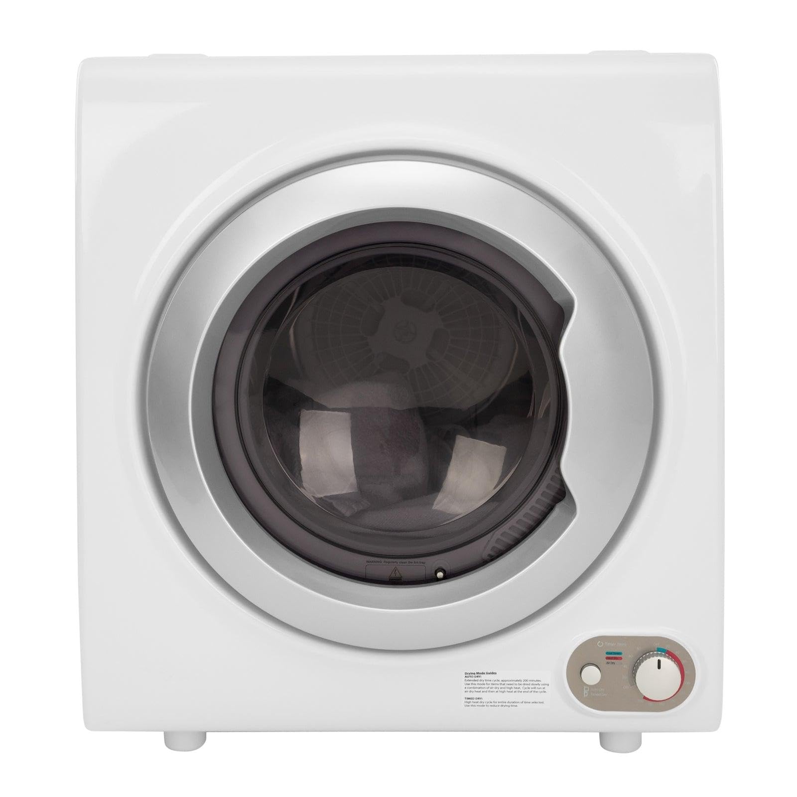 Secadora de ropa portátil compacta Avanti, carga frontal para ropa, configuraciones de secado automático y temporizado, antiarrugas, capacidad de secado de 9 lb y puerta transparente, perfecta para apartamentos, casas rodantes y más, 2,6 pies cúbicos, color blanco