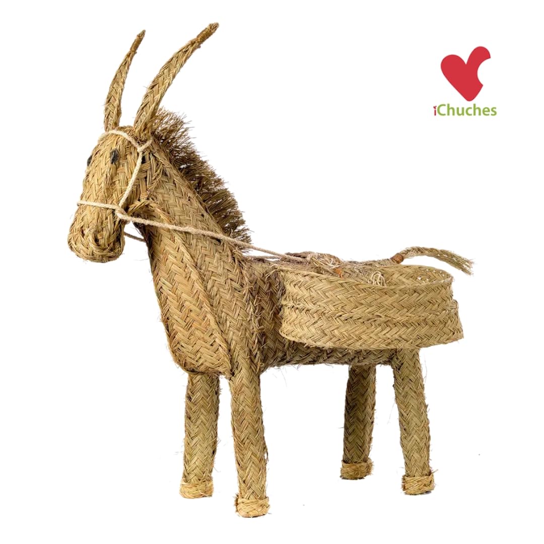 iChuches | Cesta de Navidad | Burro Jarriero Artesano | Regalo Navideño Original | Lote Productos Navidad (Burrito)