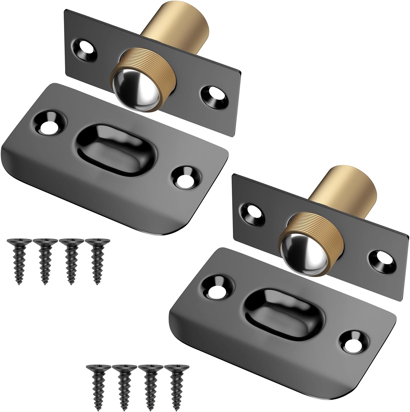 Ball Door Catches for Internal Doors Jiayi 2 Pack Roller Ball Door Catches Latch Adjustable Door Ball Latches Spring Ball Bearing Door Catch Door Hardware for Cupboard Closet Top of Door