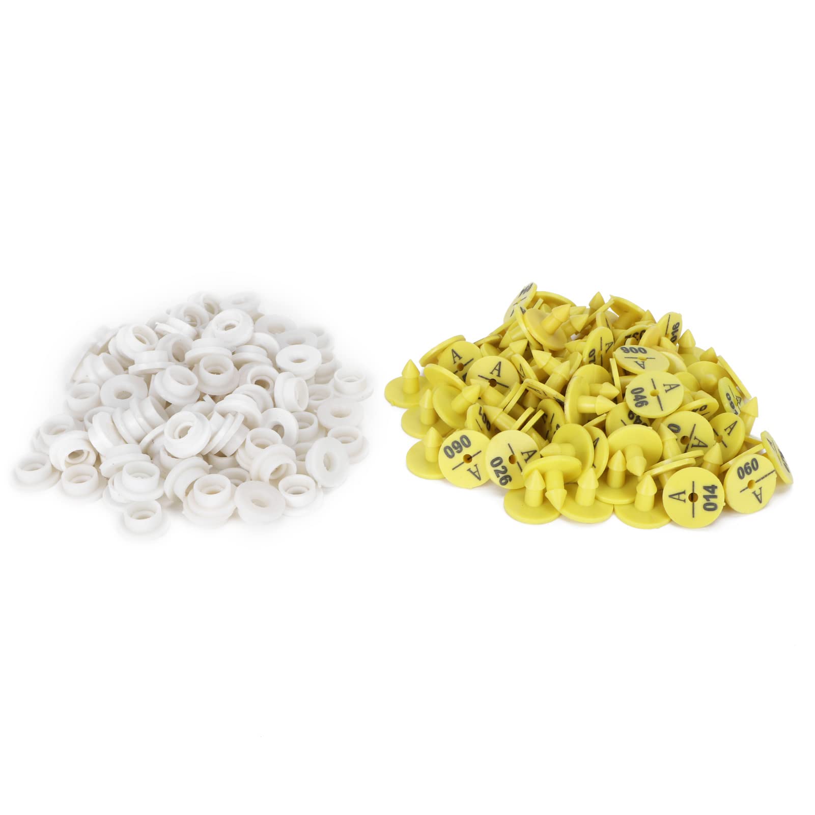 100 ensembles étiquettes d'oreille de lapins étiquettes,Étiquettes Auriculaires De Lapin, Marqueurs D'identification des Animaux Pour le Bétail, Plastique Durable, Identification Et Gestion Faciles