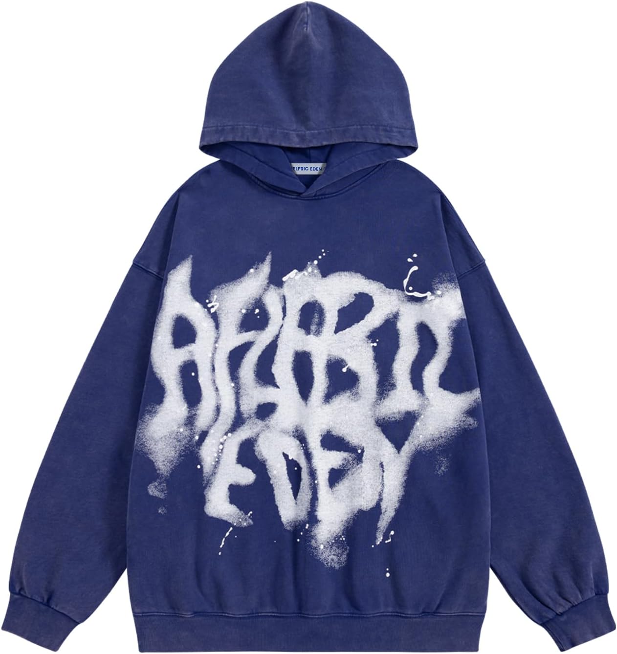 Aelfric Eden Graphic Hoodies Abstract Print Washed Hoodie Long Sleeve Acid Washed Hooded Sweatshirts Trendy Y2k Tops
