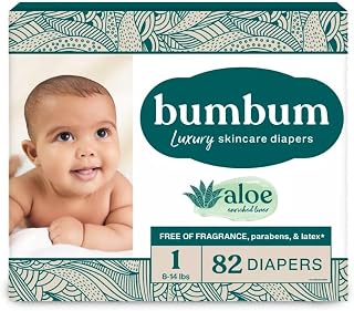 Bum-Bum Luxury Diapers, Size 1, 82 Count, Fragrance-Free
